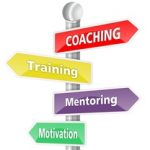 COACHING - word cloud - multi colored signpost